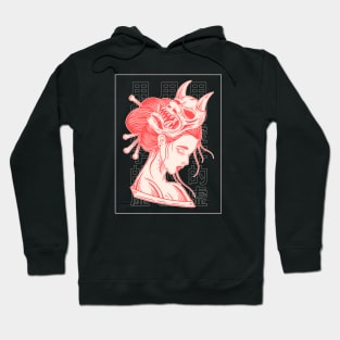 Oni mask Girl pink Hoodie